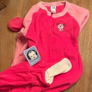 Gerber Pink Fleece Footed One Piece